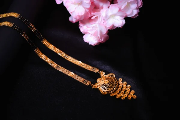 Long Mangalsutra with Traditional Temple Design