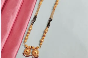 Matt Finished Temple Long Mangalsutra for Divine Beauty