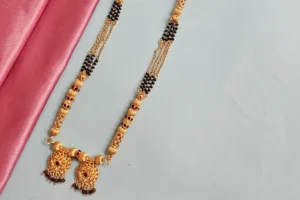 Long Matt Finished Temple Mangalsutra for Traditional Elegance