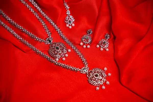 American Diamond Long Necklace Set – A Timeless Statement Piece