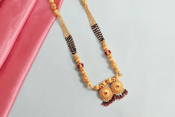 Elegant Matt Finished Temple Long Mangalsutra