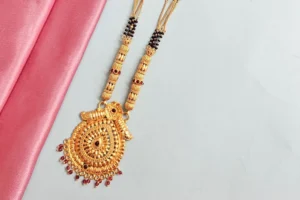 Matt Finished Temple Long Mangalsutra – A Timeless Treasure