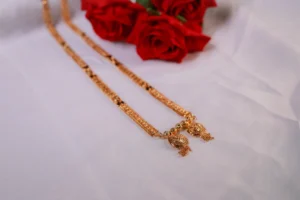 Elegant Long Mangalsutra with Diamond Accents