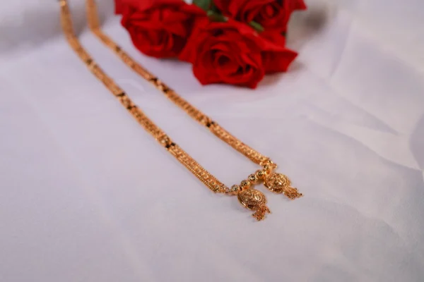 Elegant Long Mangalsutra with Diamond Accents