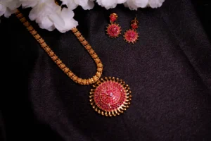 Surya Har Set – Traditional Gold Necklace Set for Bridal Elegance